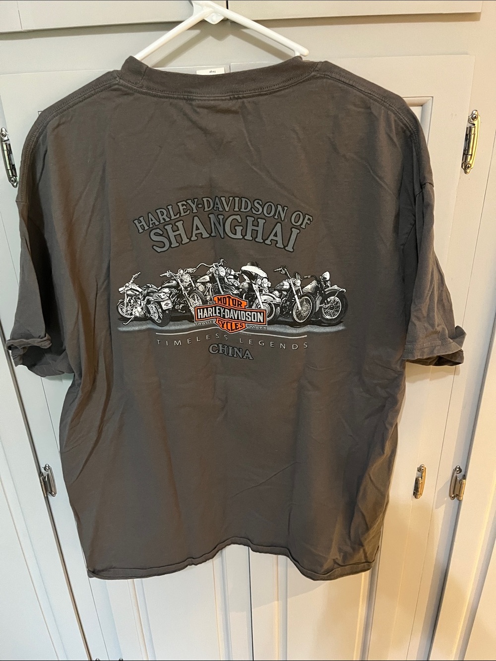 Harley-Davidson Gray Shanghai China Motorcycle Graphic Tee, XL